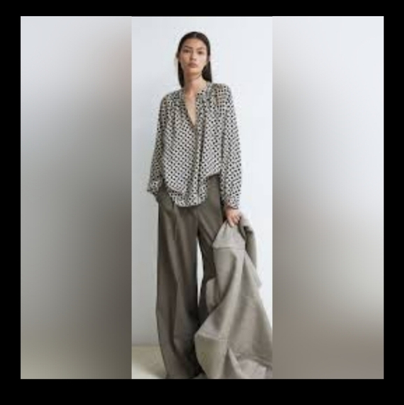 H&M Balloon Sleeve Raglan Womens Loose Baggy Blouse - Picture 13 of 15